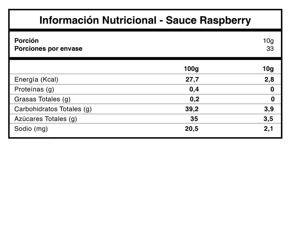 Salsa Chef Protein Sabor Raspberry 330g