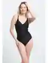 Traje De Baño Enterito Básico Negro S