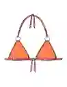 Bikini Triangulo Argolla Estampado Naranja L