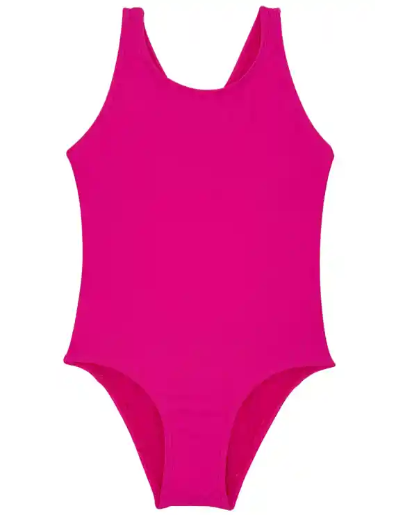 Traje De Baño Básico De Niña Fucsia 8