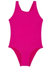 Traje De Baño Básico De Niña Fucsia 4
