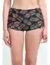 Hot Pant Tiro Alto Estampado Verde L
