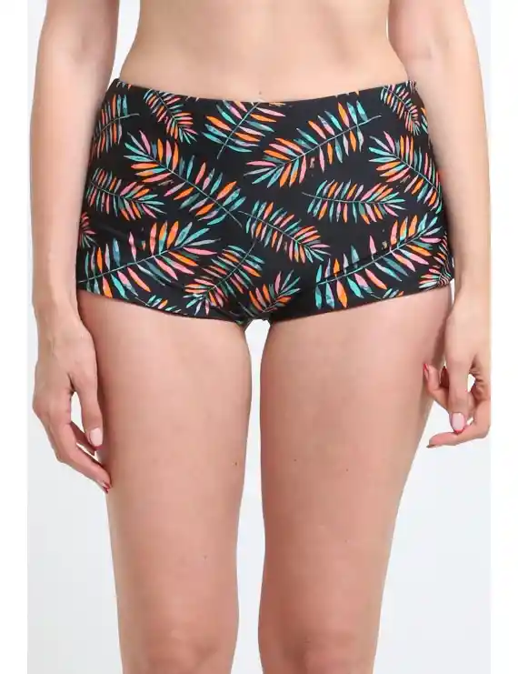 Hot Pant Tiro Alto Estampado Verde L