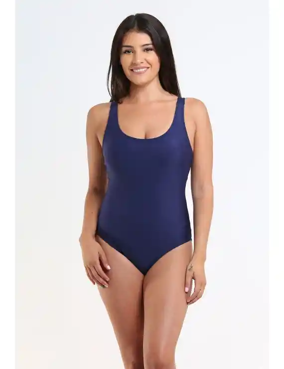 Traje De Baño Enterito Deportivo Básico Azul Marino M