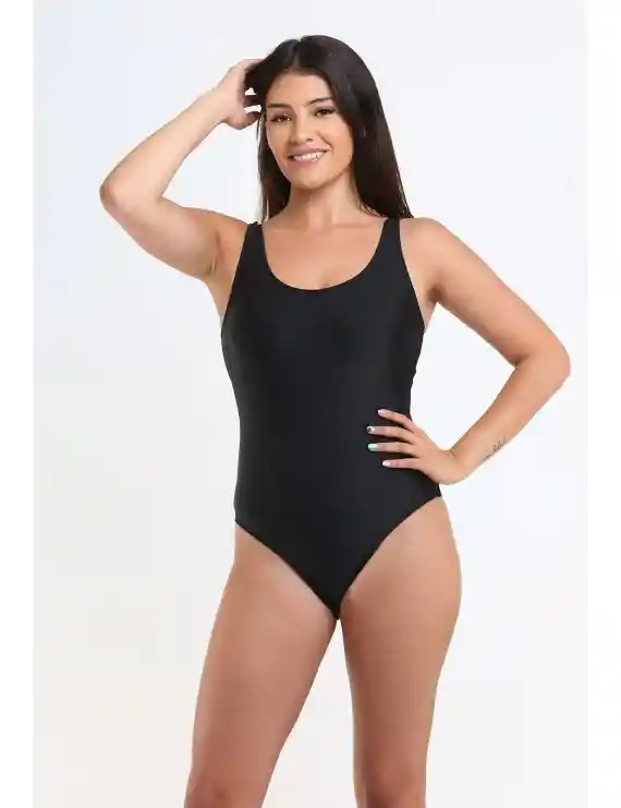 Traje De Baño Enterito Deportivo Básico Negro Xl