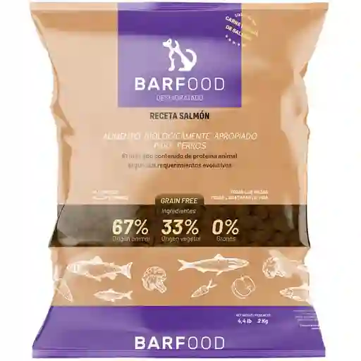 Barfood Deshidratado Salmón Para Perros Raza Grande 2 Kg Bolsa