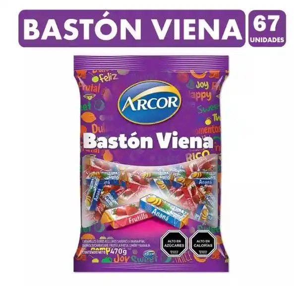 Bastón Viena Sabor Frutas De Arcor (bolsa Con 66 Unidades)