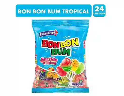 Bon Bon Bum Surtidos Tropical (bolsa Con 24 Un)