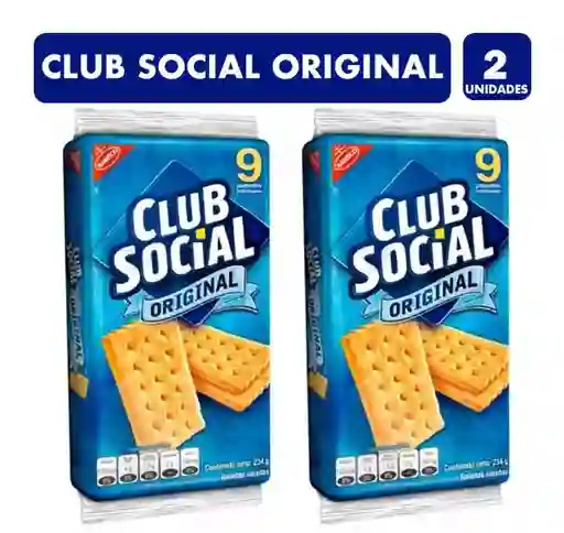 Galletas Club Social, Sabor Original - 2 Paquetes De 9un C/u