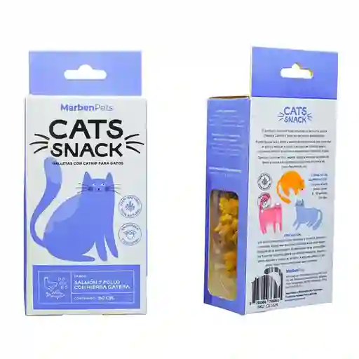 Cats Snack Galletas Con Hierba Gatera Sabor Salmón Con Pollo - Hierba Gatera