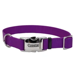 Collar Adjustable Dog With Metal Buckle, Purple Talla M