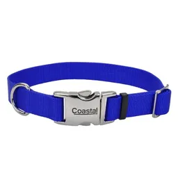 Collar Adjustable Dog With Metal Buckle, Blue Talla L