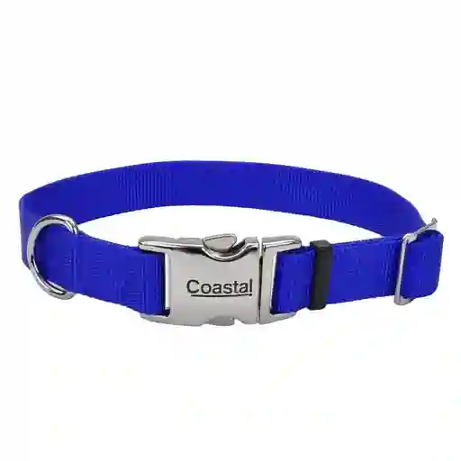 Collar Adjustable Dog With Metal Buckle, Blue Talla M