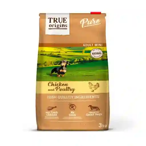 True Origins Pure Dog Mini Adult Chicken Grain Free Alimento Para Perro 500g