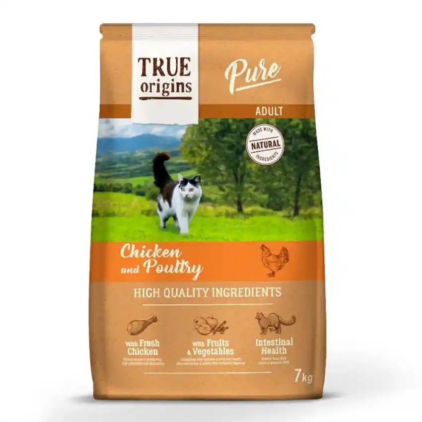 True Origins Cat Adult Chicken Poultry Alimento Para Gato 7 Kg