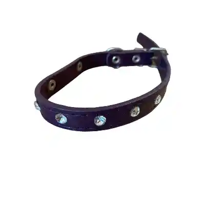 Collar Morado Con Brillos Talla S