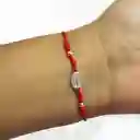 Pulsera Virgen De Guadalupe Mini Cordón Rojo Plata Fina 925