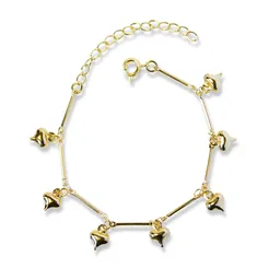 Pulsera Palito 7 Corazones Enchapado Oro 18k