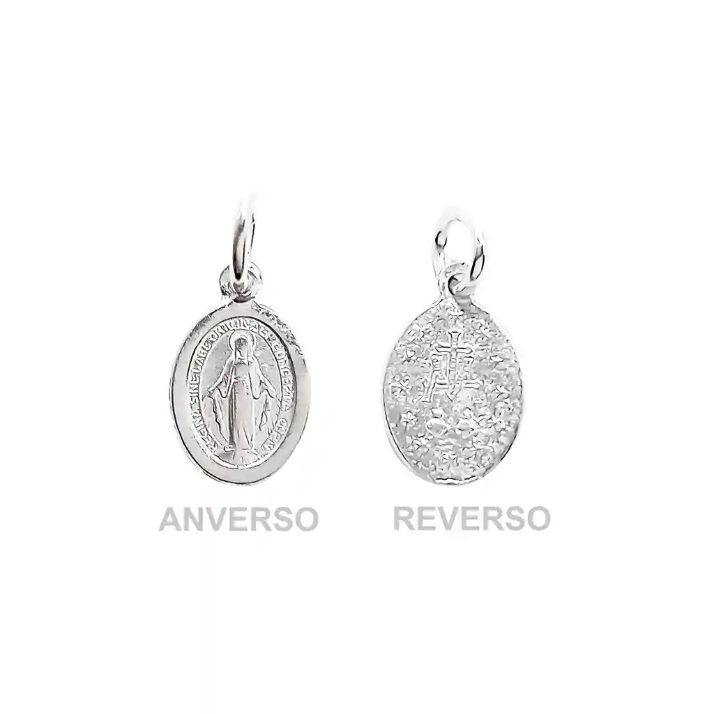 Medalla Medalla Virgen De Los Rayos Mini 7mm Plata Fina 925