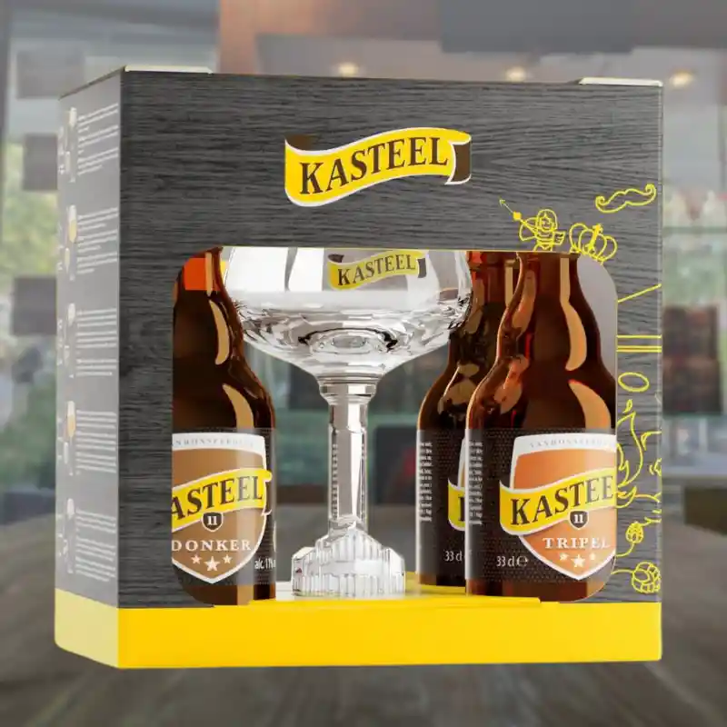 Pack Regalo Kasteel (belgian Ale) 4 Botellas + Copa Cáliz