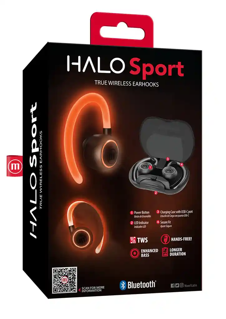 Audífonos Inalámbricos Maxell Bluetooth Tws Halo Iluminación