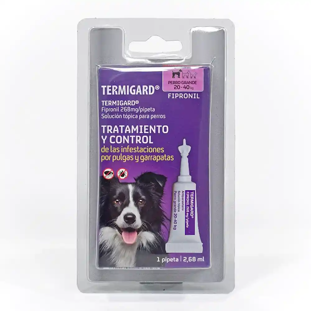 Termigard Fipronil Pipeta Antipulgas/antigarrapatas Perros 20-40 Kg