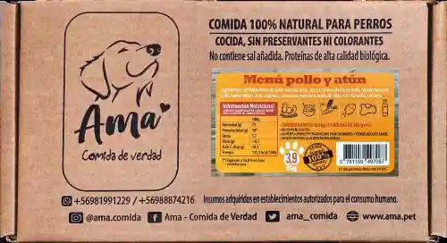 Manú Ama Pollo Y Atún Congelado Perro Caja 3,9 Kg