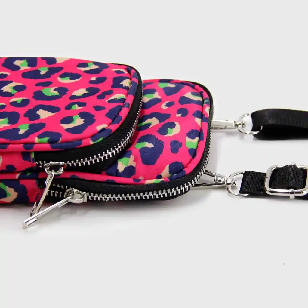 Bandolera Doble Cierre Animal Print A