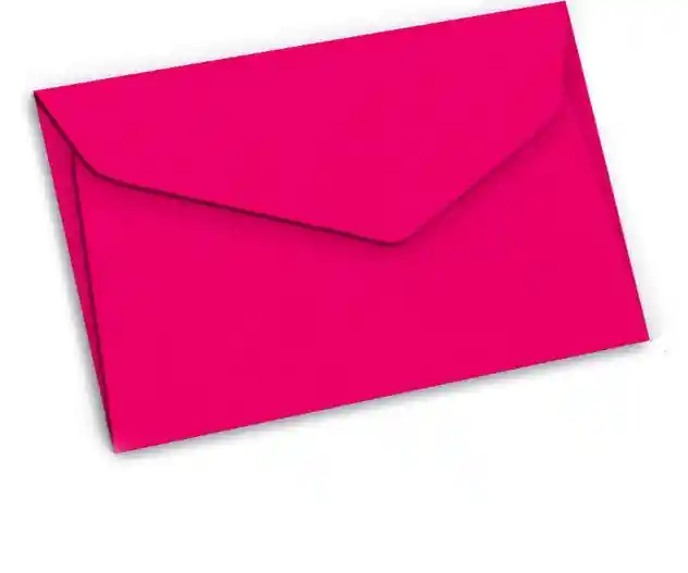 Sobre Carta 12x15cm Color Fucsia + Tarjeta Blanca Pack 5 Unds