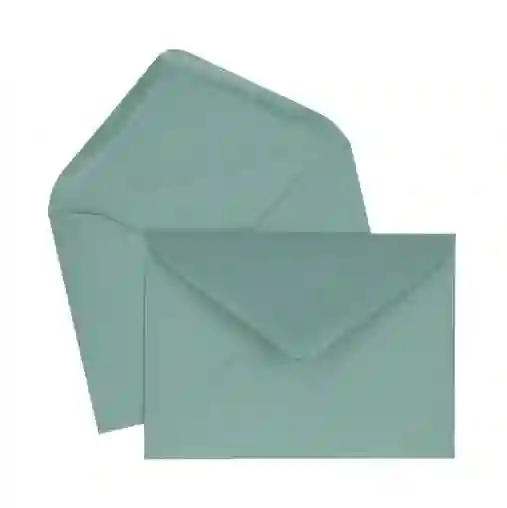 Sobre Carta 12x15cm Color Verde Claro + Tarjeta Blanca Pack 5 Unds
