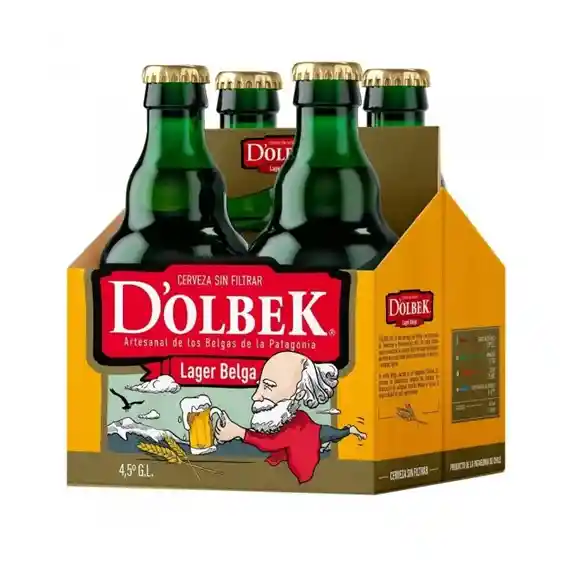 Pack X4 Cerveza Dolbek Lager Belga 330cc