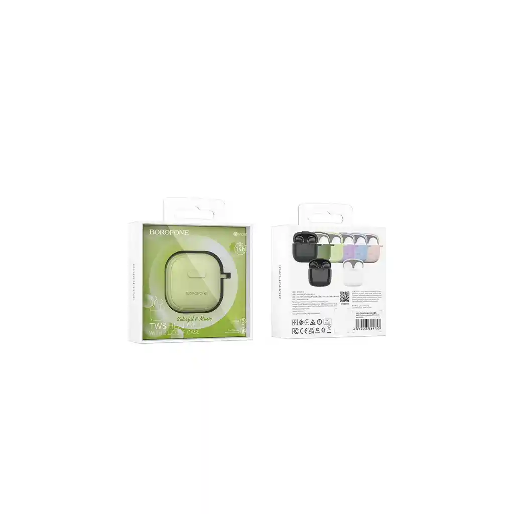 Audífono Inalámbrico Bluetooth Estuche 5.3 Tws Borofone Bw29 Verde Limón