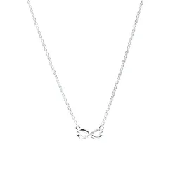 Collar Infinito Circón 45cm Plata Fina 925