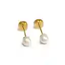 Aros Abridores Bebé Perla Sintética 4mm Laminado Oro 18 K