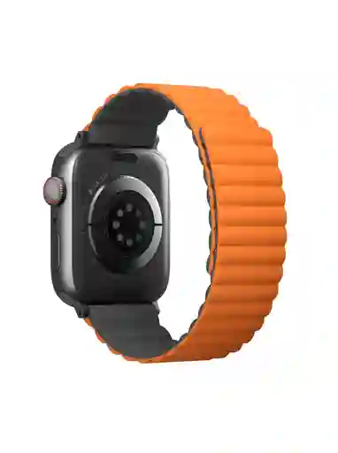 Correa Uniq Revix Magnética Reversible Apple Watch Correa Silicona Texturizada Apple Watch Compatible Con 42/44/45/ Ultra 49 Mm - Blanco - Gris / Naranja
