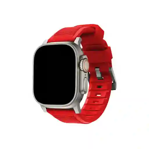 Correa Silicona Texturizada Apple Watch Compatible Con 42/44/45/ Ultra 49 Mm - Roja
