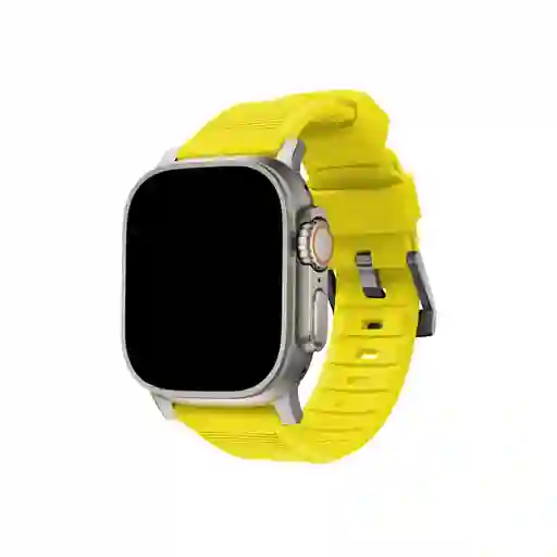 Correa Silicona Texturizada Apple Watch Compatible Con 42/44/45/ Ultra 49 Mm- Amarilla
