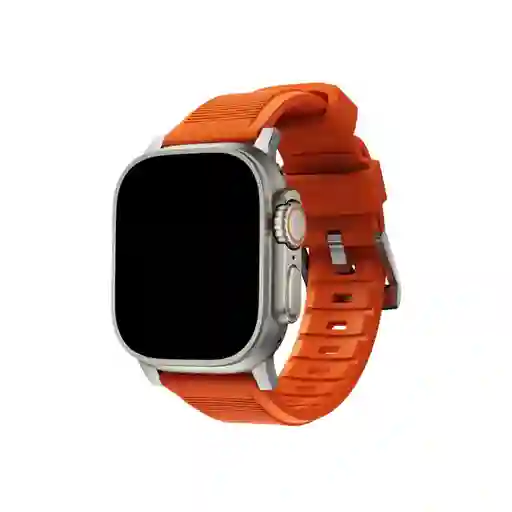 Correa Silicona Texturizada Apple Watch Compatible Con 42/44/45/ Ultra 49 Mm - Naranja