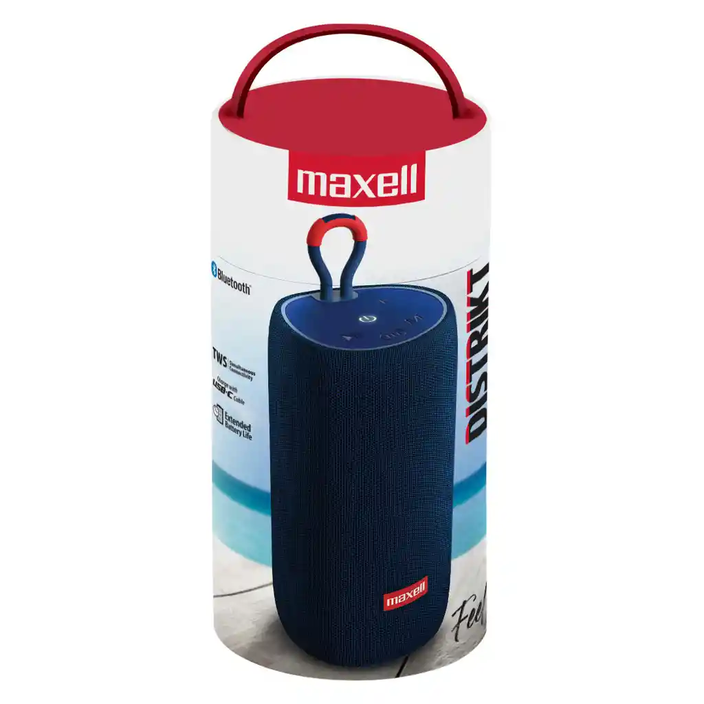 Parlante Bluetooth Portátil Maxell Distrikt Tws 7 Hr Azul