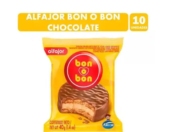 Bon O Bon Clásico Sabor Chocolate De Leche (caja Con 30 Un)