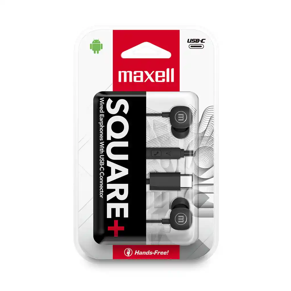 Audífonos Maxell Tipo C Square Negro