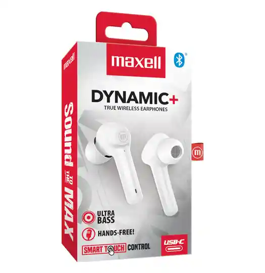 Audífonos Maxell Tws Bluetooth Dynamic Blanco