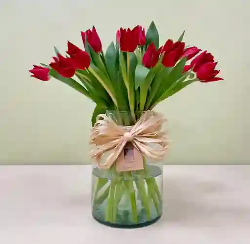 Florero 20 Tulipanes Rojos