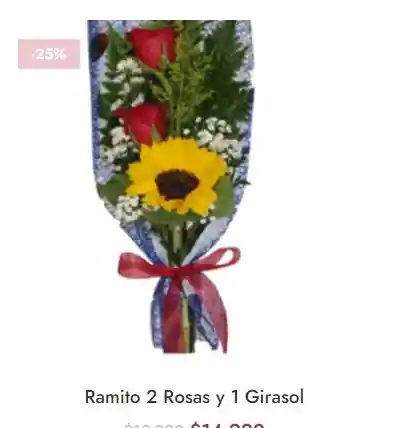 Ramito 2 Rosas Y 1 Girasol