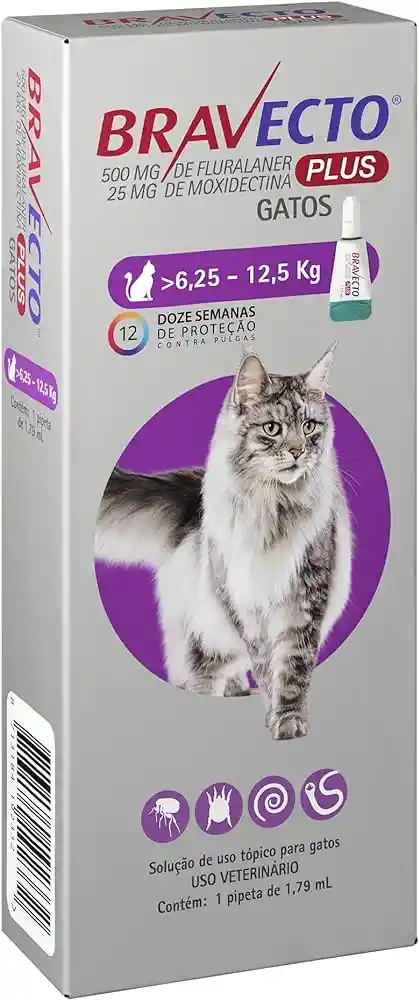 Bravecto Plus Gato 6.25 A 12.5 Kg