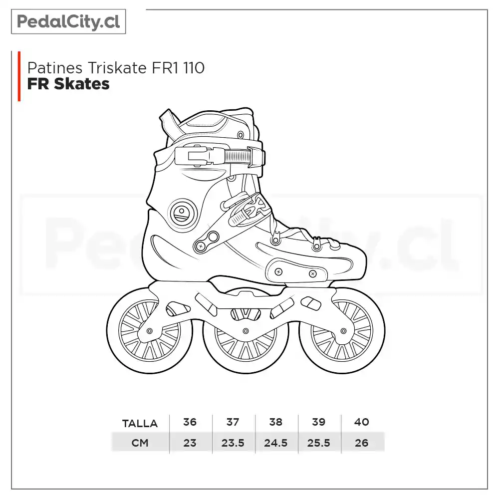 Patines Triskate Fr1 110 Negro (talla: 40)