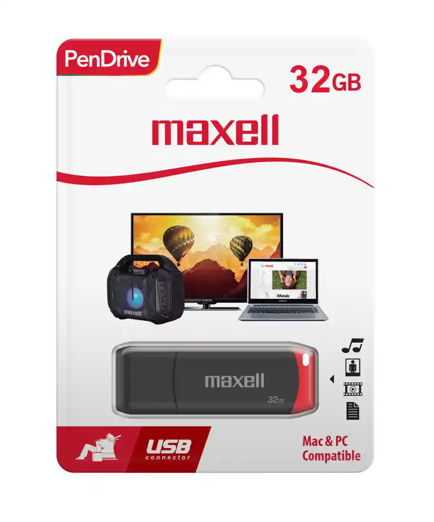 Pendrive Maxell Usbpd 32gb 2.0 Rojo