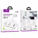 Adaptador Hoco Ac11a Multifuncional Con Enchufe Schuko Blanco