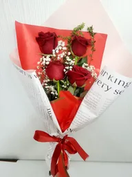 Bouquets De 4 Rosas Rojas