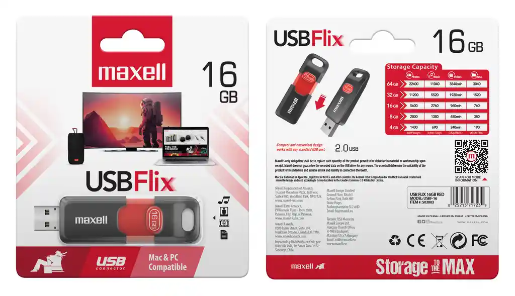 Pendrive Maxell Flix 16gb 2.0